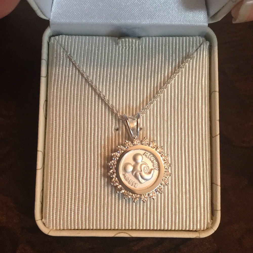 Disney Parks Mickey Mouse Necklace w/ Rhinestones